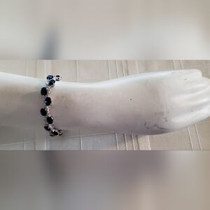 Elegant Silver and Blue Crysral CZ Bracelet
